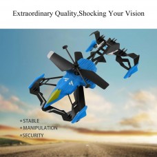 NEW Upgraded Quadcopter Car Toys with Remote Control 2 in 1 Air-Ground Flying Car RC Drone Quadcopter 3D Flip Children Toys Bithday Gift(Blue)   